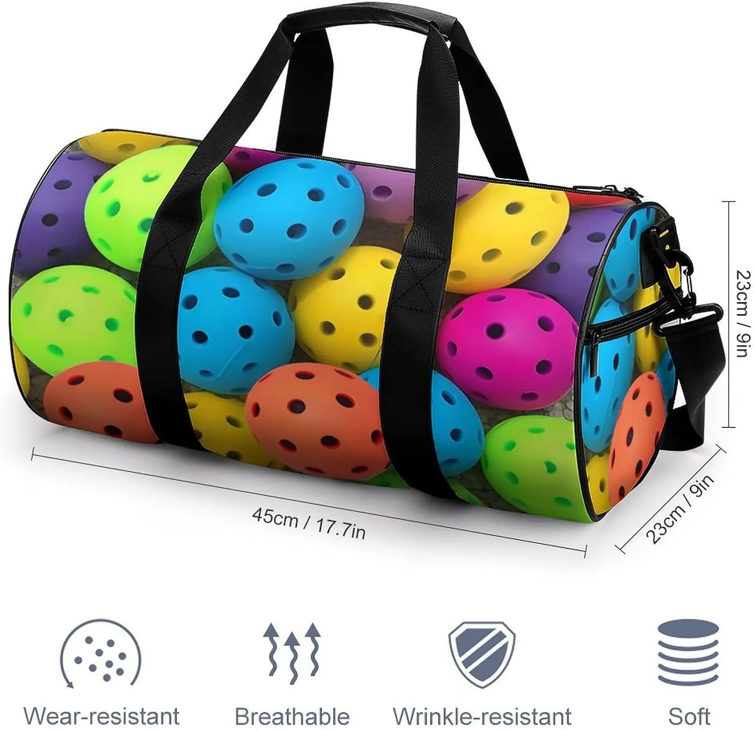 Ball Duffel Bag for Men Women Gym Bag Sports Small Overnight Bag for Travel Weekender, 17.7in/9in/9in, XB0606009