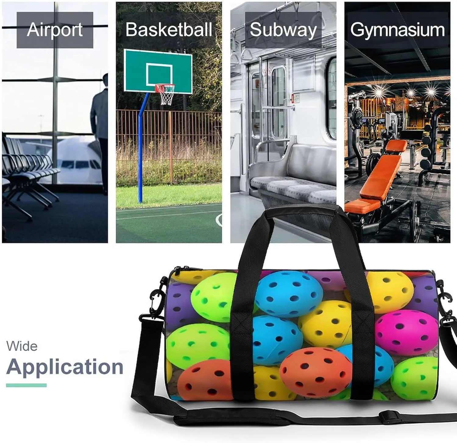 Ball Duffel Bag for Men Women Gym Bag Sports Small Overnight Bag for Travel Weekender, 17.7in/9in/9in, XB0606009