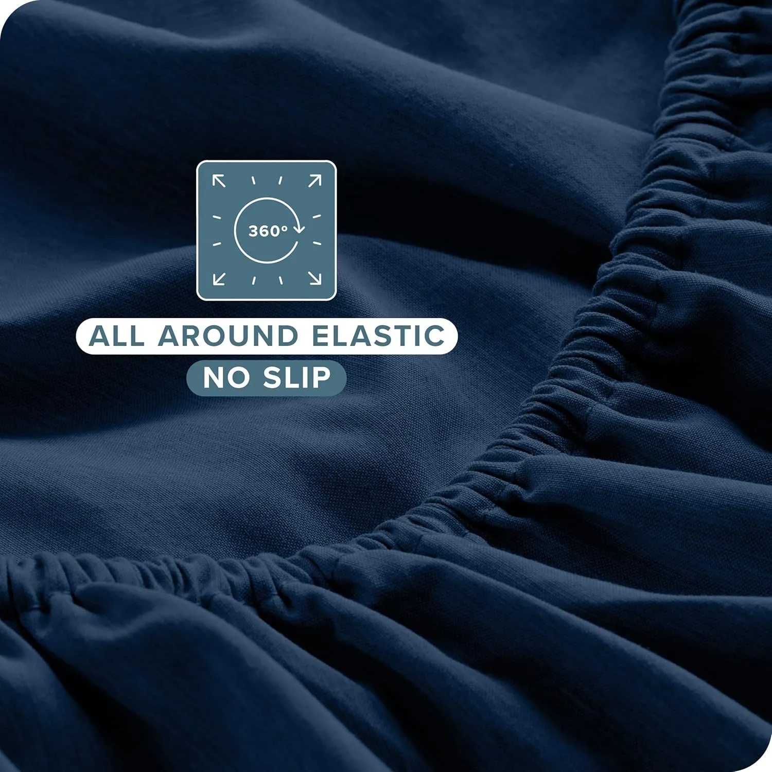 Bare Home SHFK Sheet Set - 1800 Ultra-Soft Microfiber Sheets - Double Brushed - Deep Pockets - Easy Fit - 4 Piece Set - FlexTop King Bed Sheets (Split Head Flex King, Heathered Dark Blue)