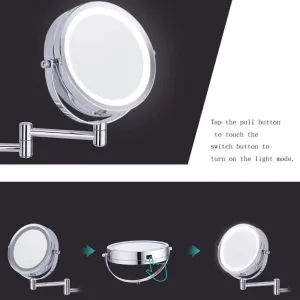 Bathroom Vanity Mirrors Makeup Mirrors Lighted Magnifying Wall Mount LED Lighted Makeup Mirror 5X Magnifying Cosmetic Mirror