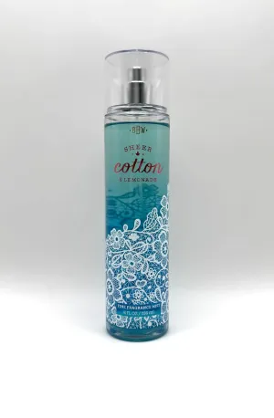 BBW Sheer Cotton & Lemonade Fine Fragrance Mist, 8 fl oz, Floral Design