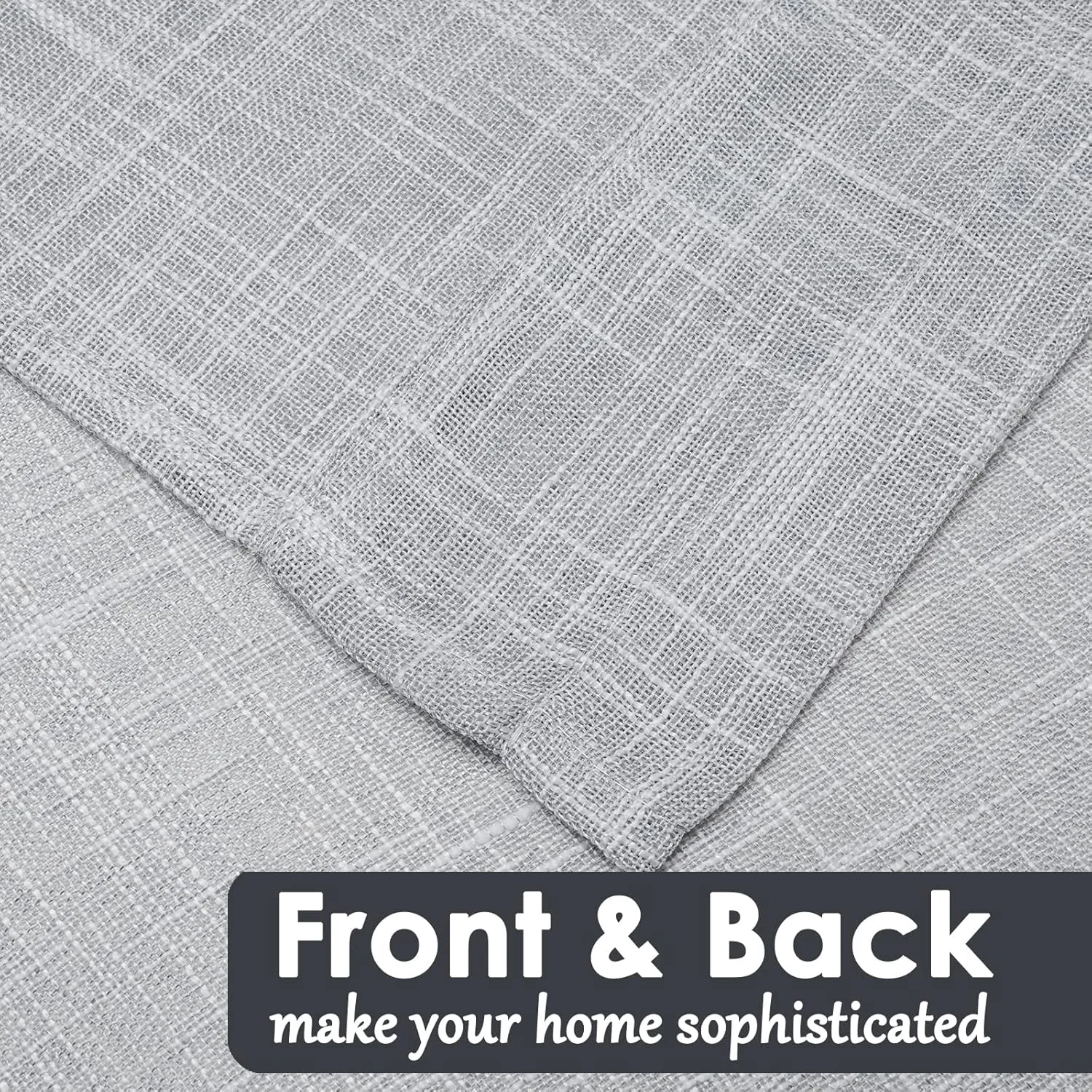Beda Home Tassel Linen Textured Swag Valances for Farmhouses’ Kitchen; Rustic Short Swag Topper for Small Windows Bedroom Privacy Added Rod Pocket Design, Light Grey, 36 x63 inch, 1 Pair