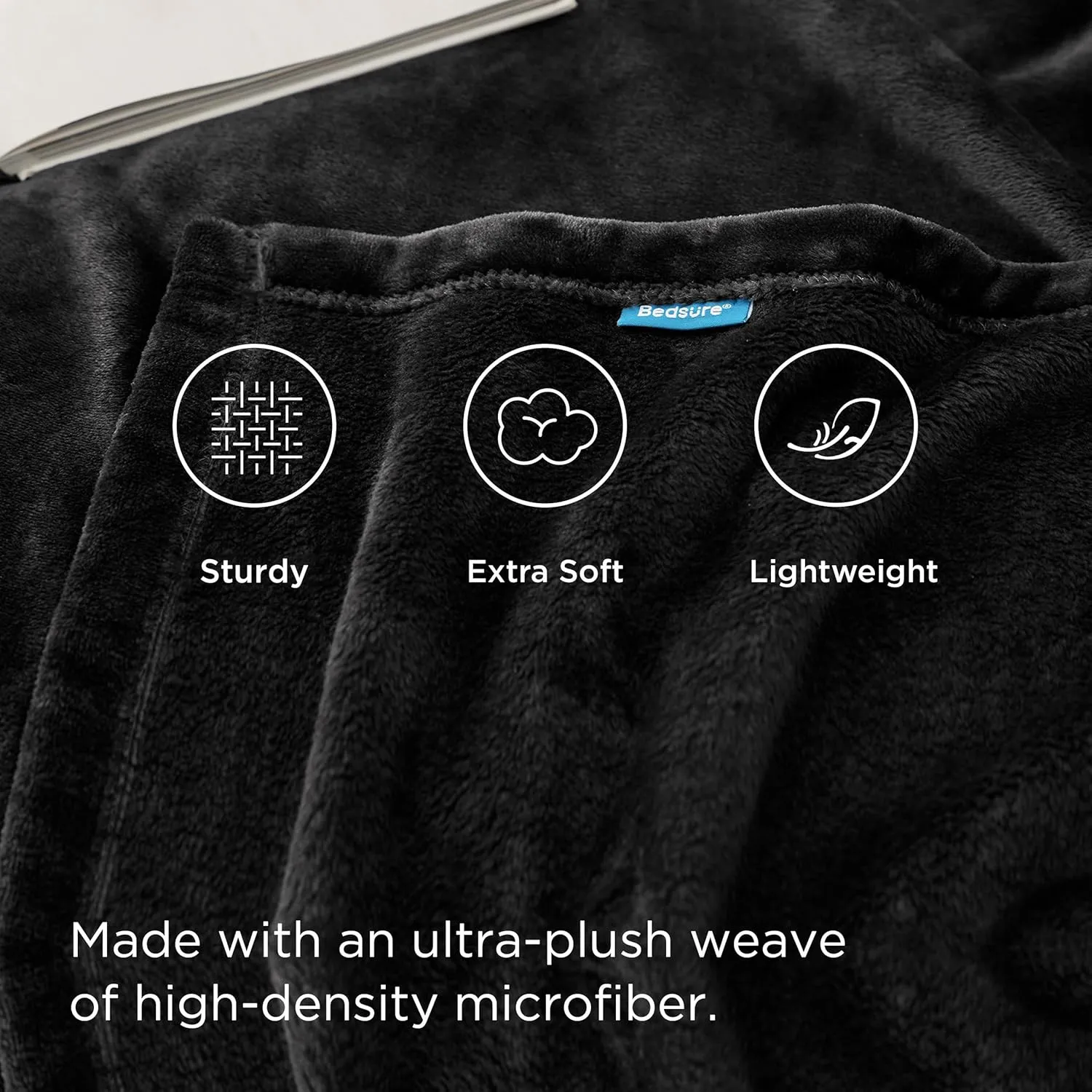 Bedsure Fleece Blankets King Size Black - Bed Blanket Soft Lightweight Plush Cozy Fuzzy Luxury Microfiber, 108x90 inches