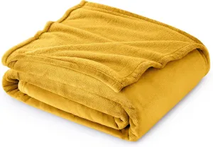 Bedsure Mustard Yellow Fleece Throw Blanket - 300GSM Blankets for Couch, Sofa, Bed, Soft Lightweight Plush Cozy Throws for Toddlers, 50x60 inches