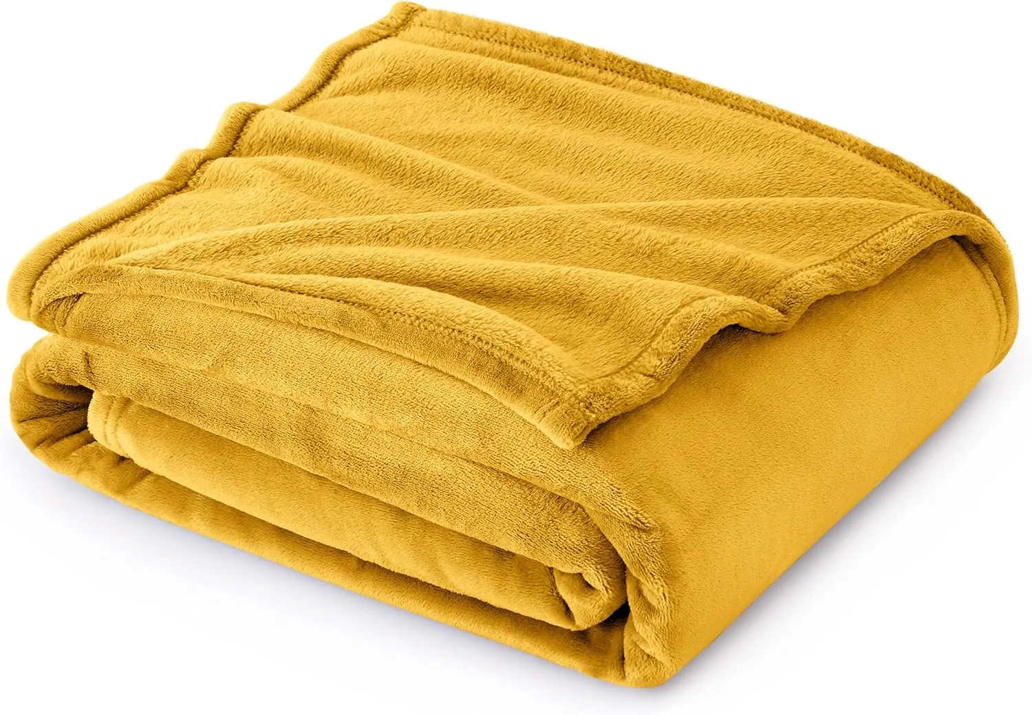 Bedsure Mustard Yellow Fleece Throw Blanket - 300GSM Blankets for Couch, Sofa, Bed, Soft Lightweight Plush Cozy Throws for Toddlers, 50x60 inches