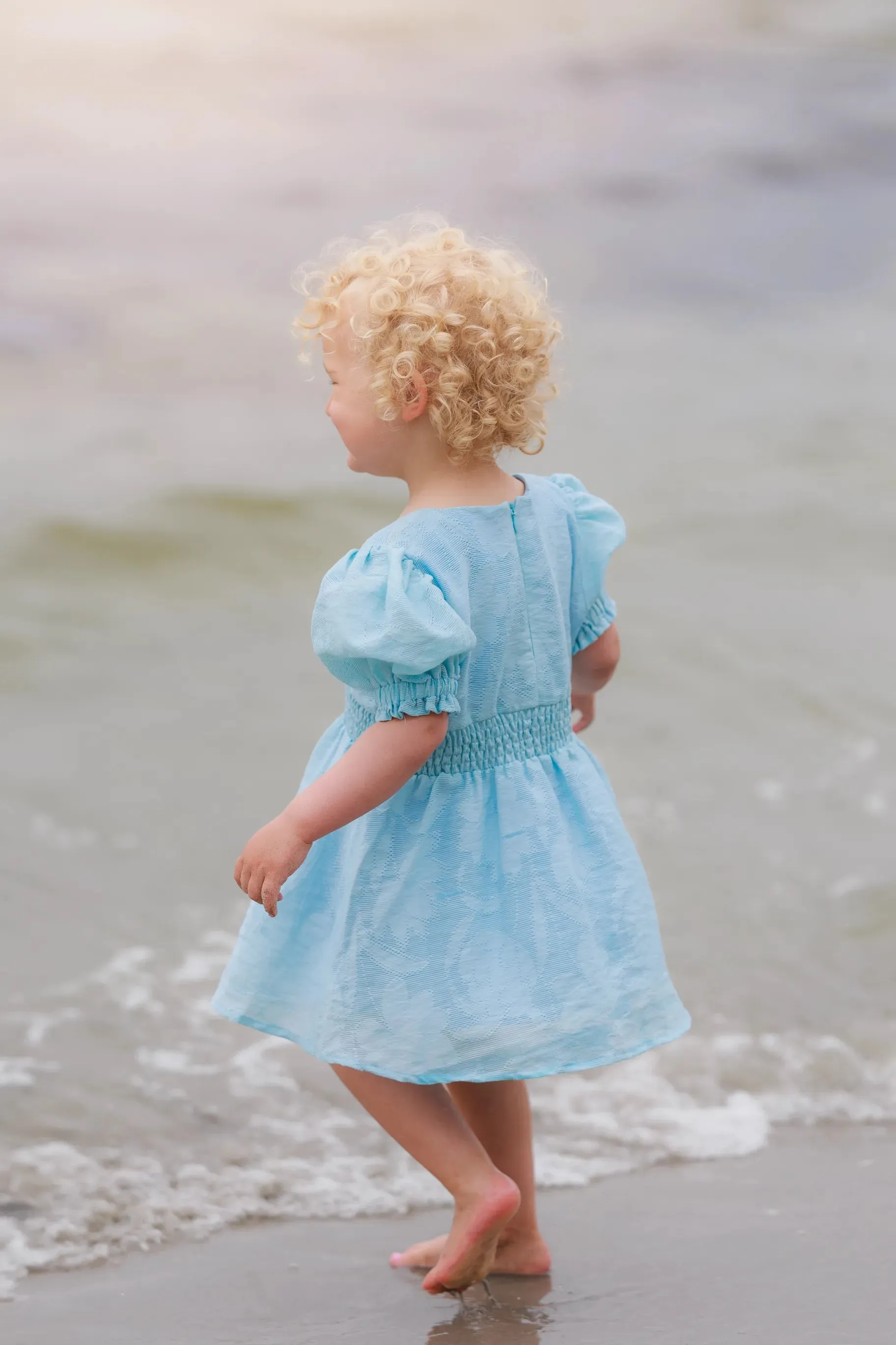Belle Flower Barnekjole - Airy Blue