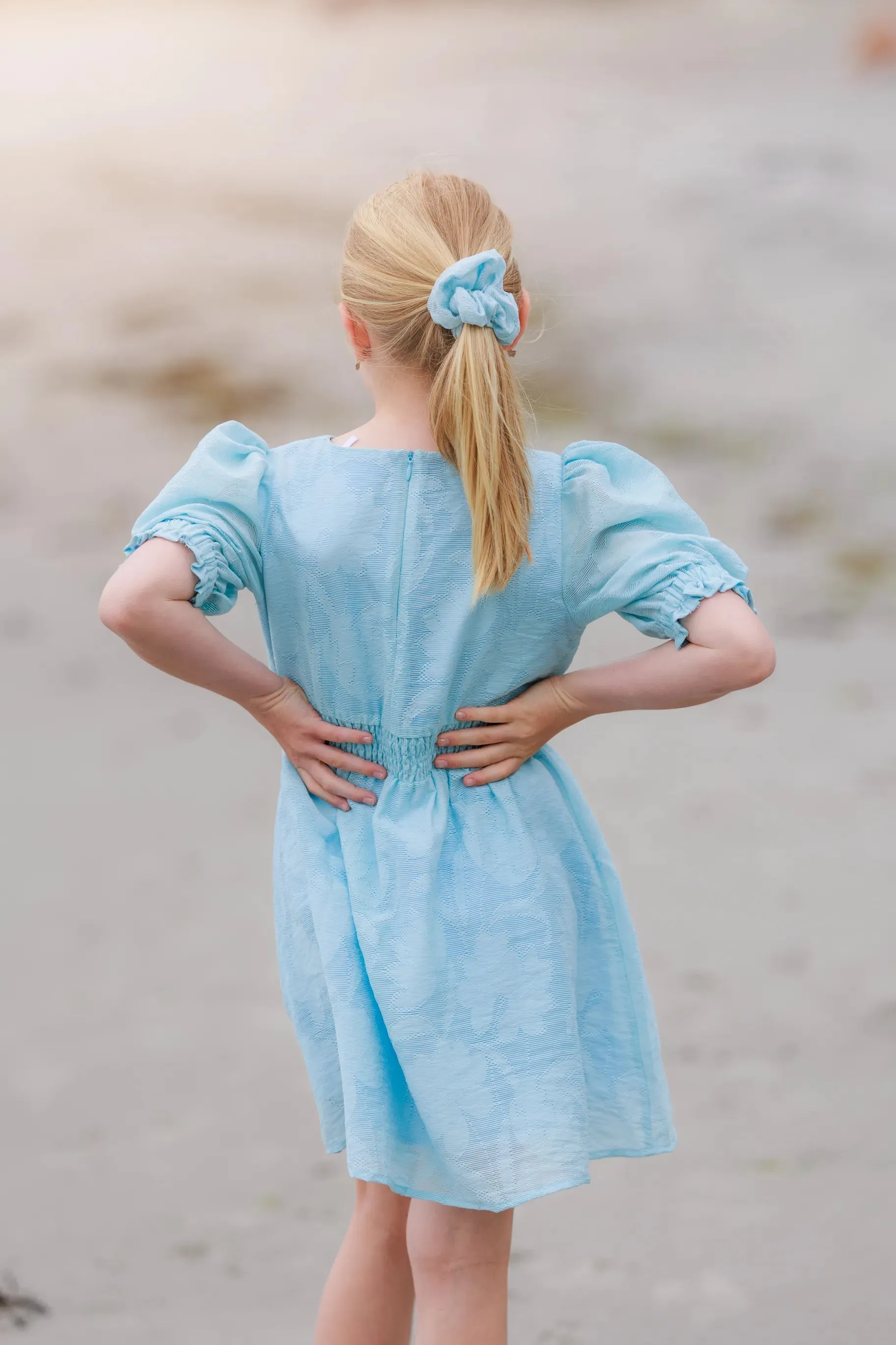 Belle Flower Barnekjole - Airy Blue