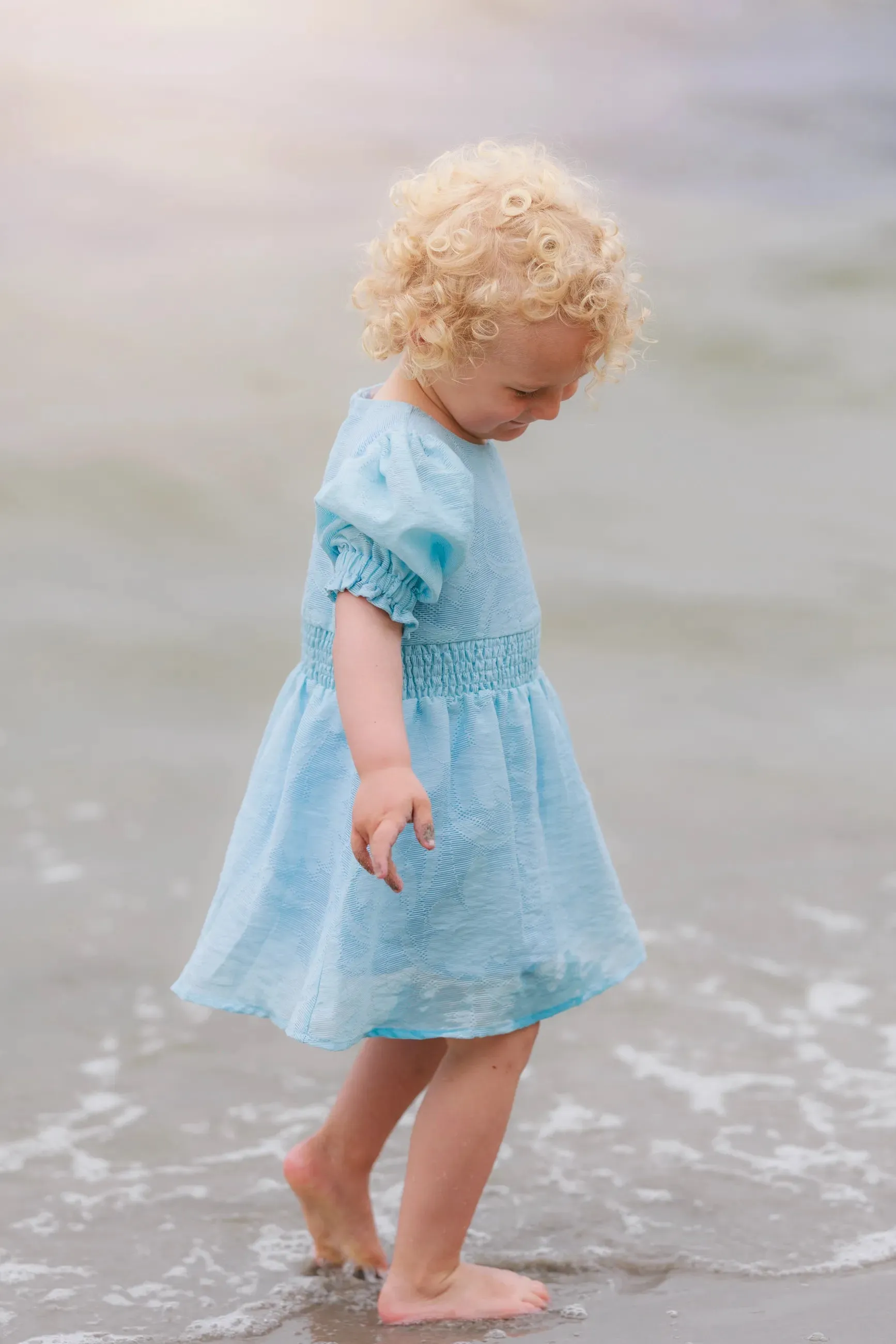 Belle Flower Barnekjole - Airy Blue