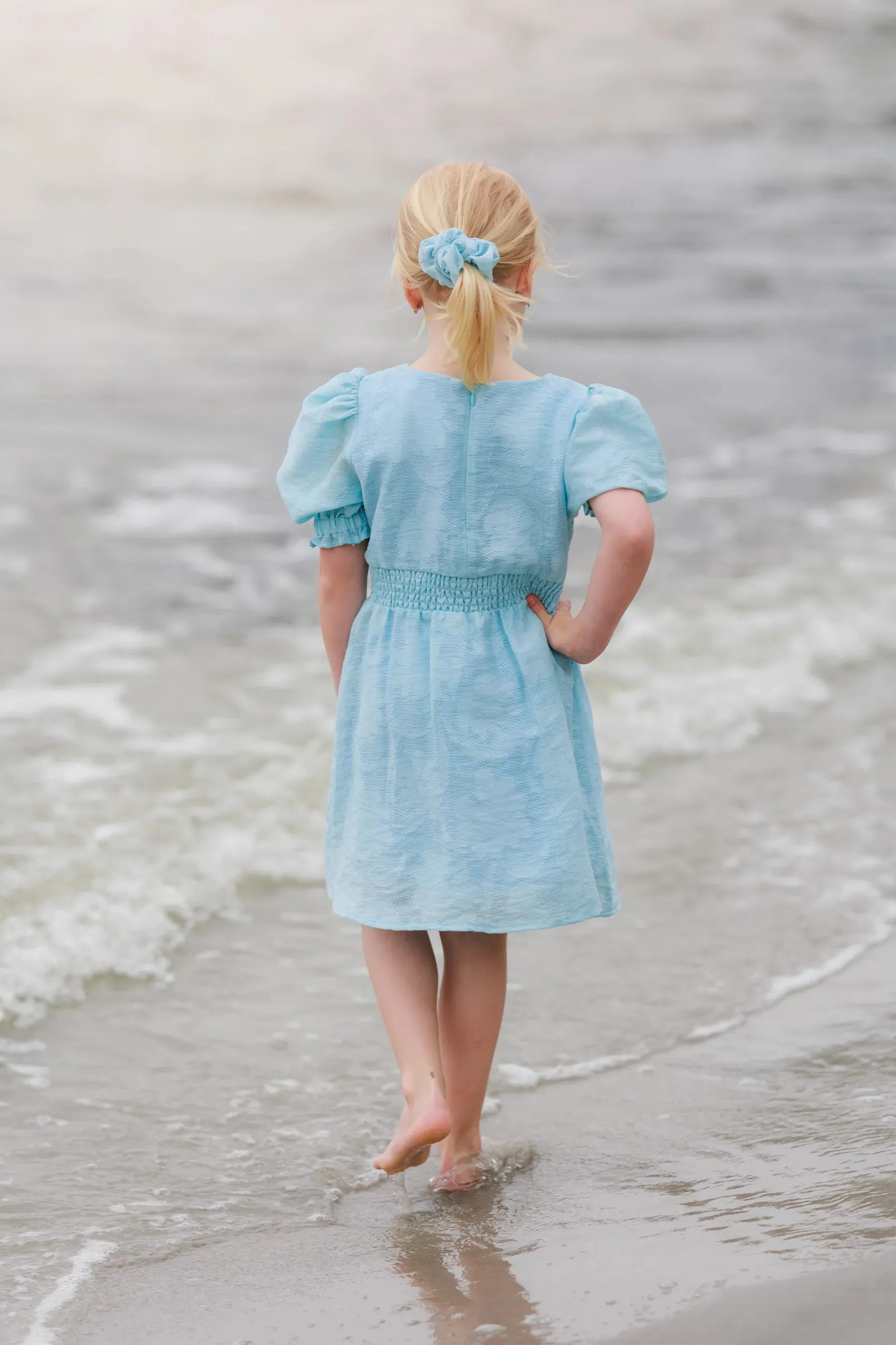 Belle Flower Barnekjole - Airy Blue