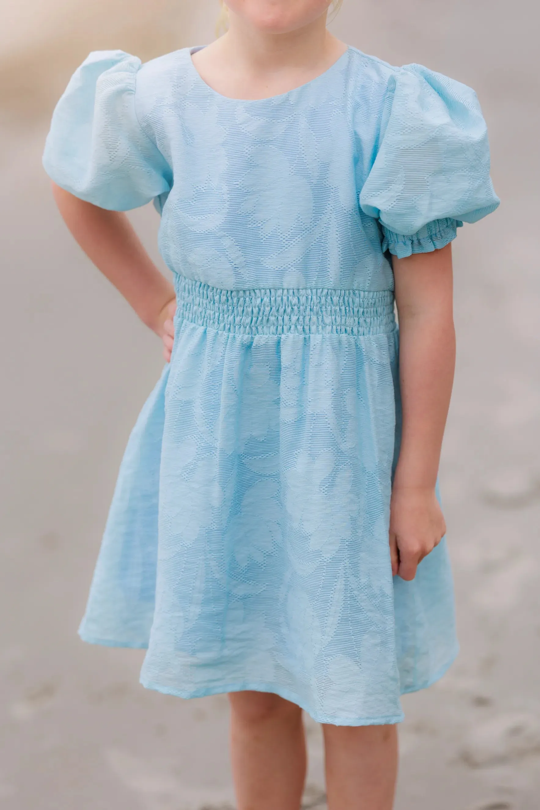 Belle Flower Barnekjole - Airy Blue