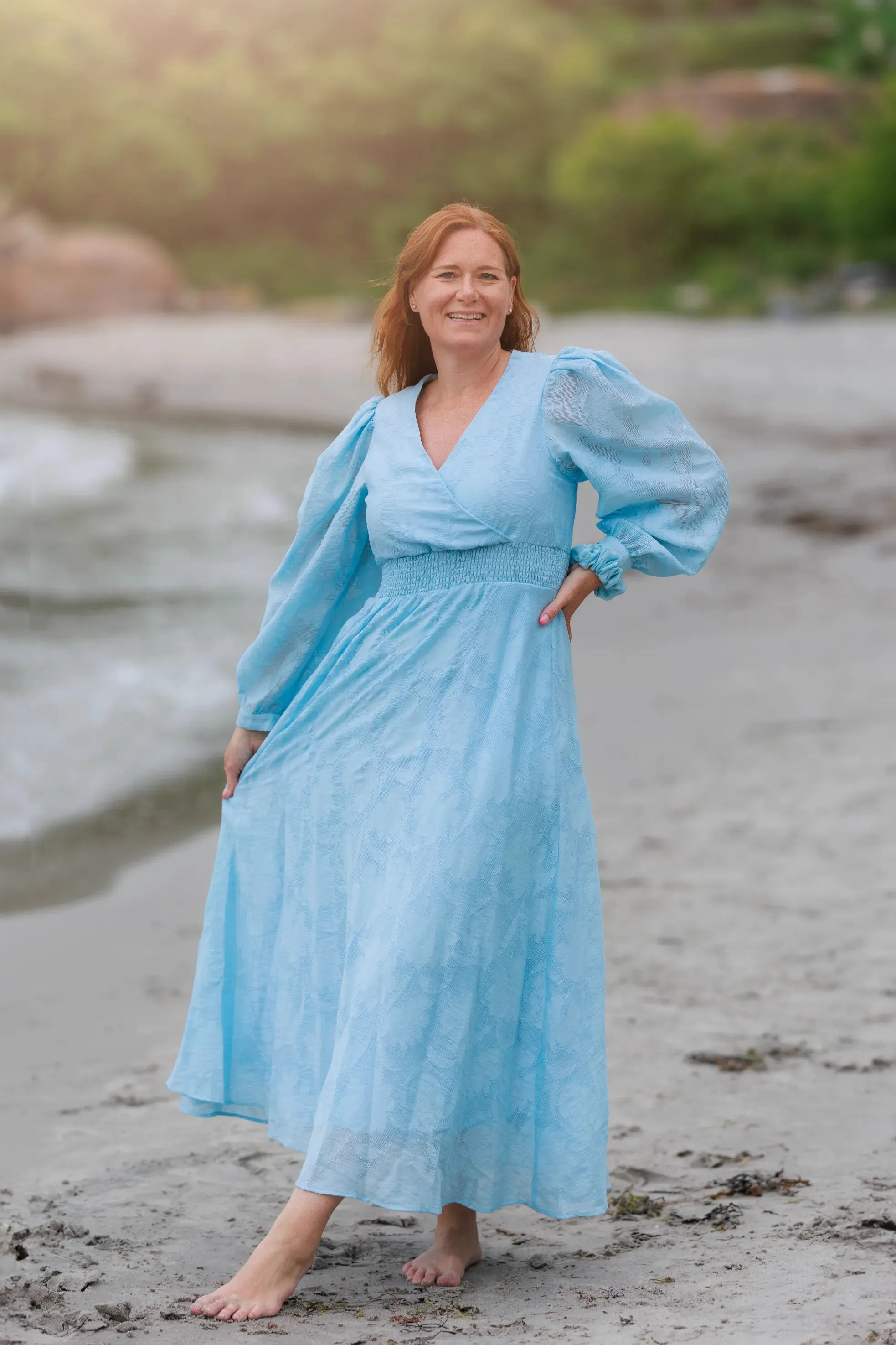 Belle Flower Maxikjole - Airy Blue