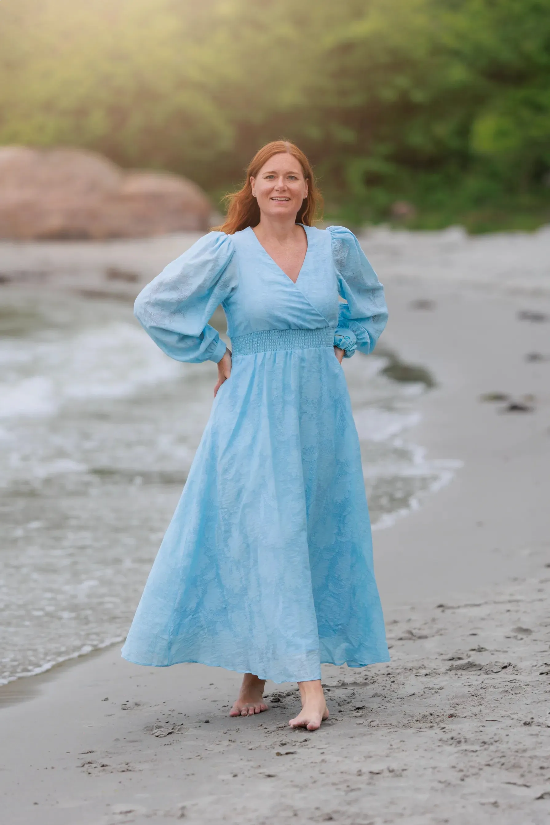 Belle Flower Maxikjole - Airy Blue