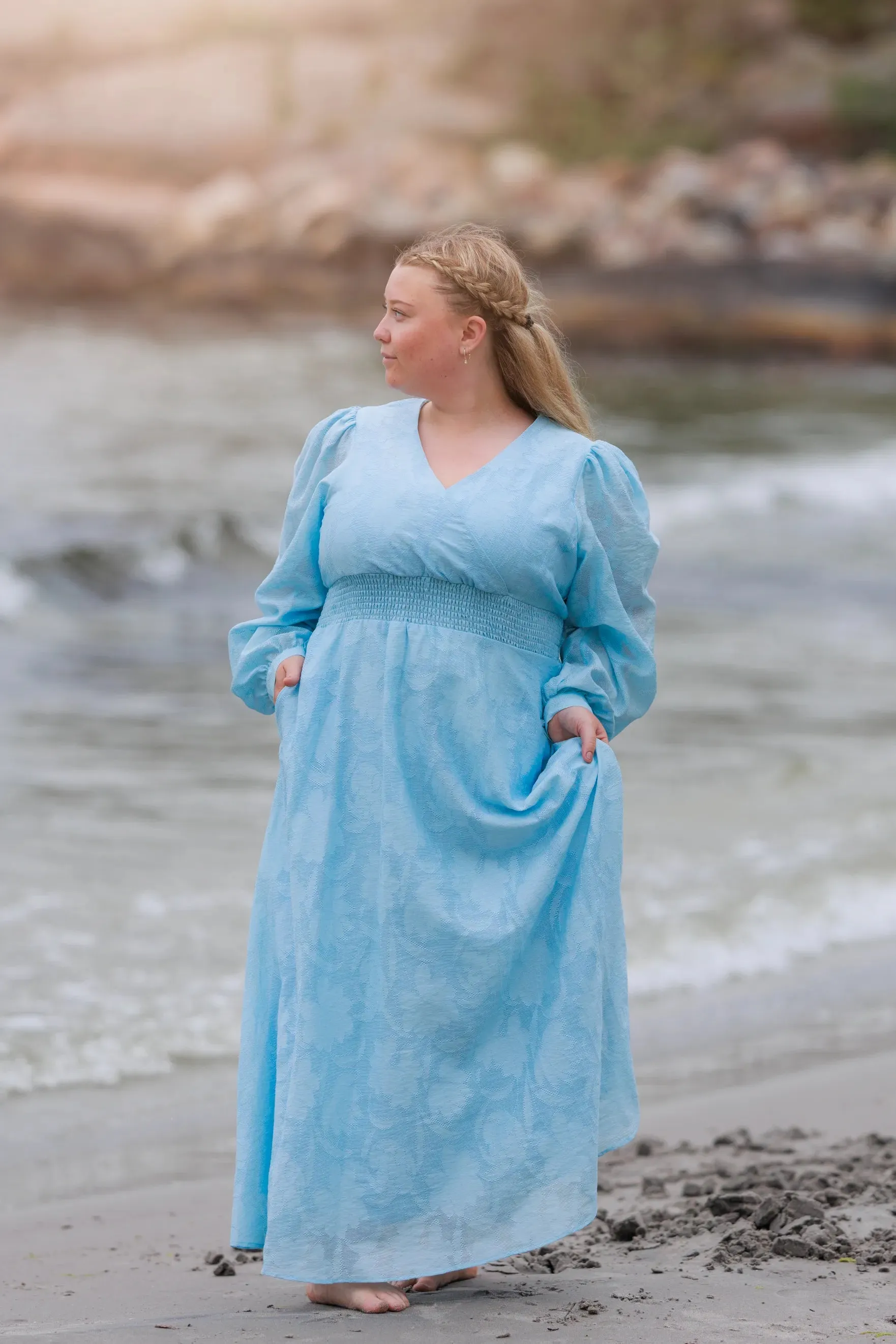 Belle Flower Maxikjole - Airy Blue