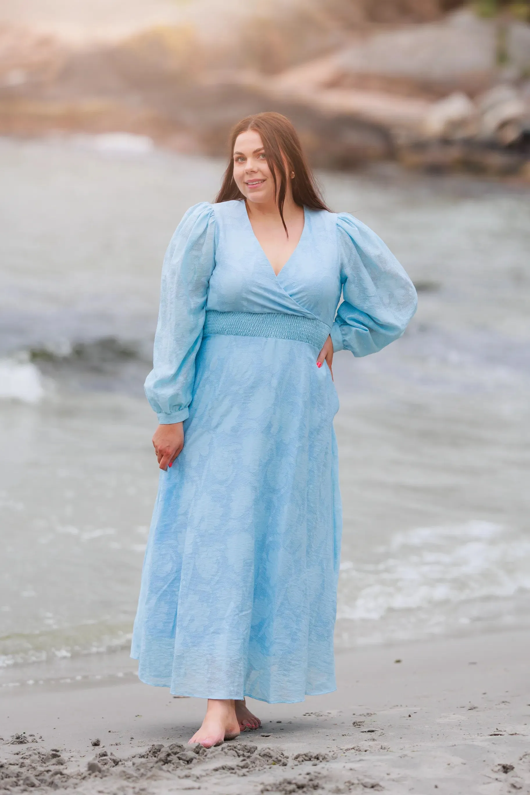 Belle Flower Maxikjole - Airy Blue