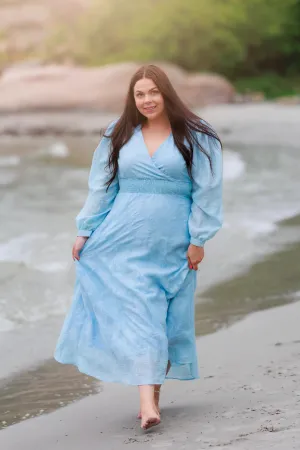 Belle Flower Maxikjole - Airy Blue