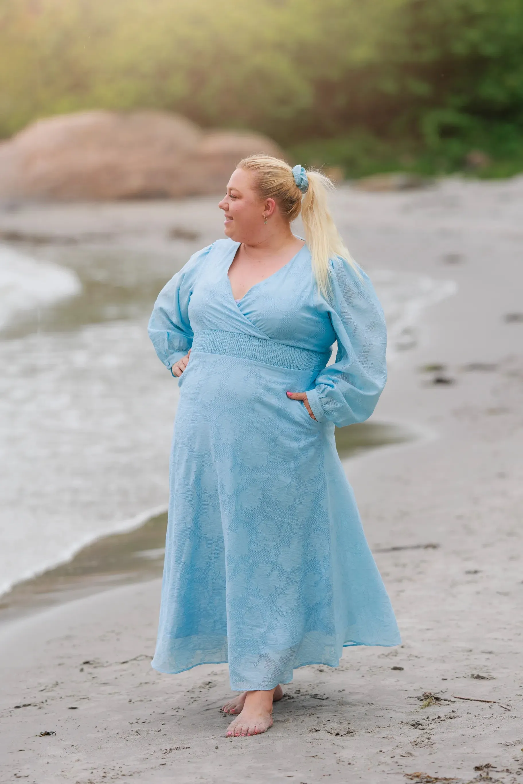 Belle Flower Maxikjole - Airy Blue