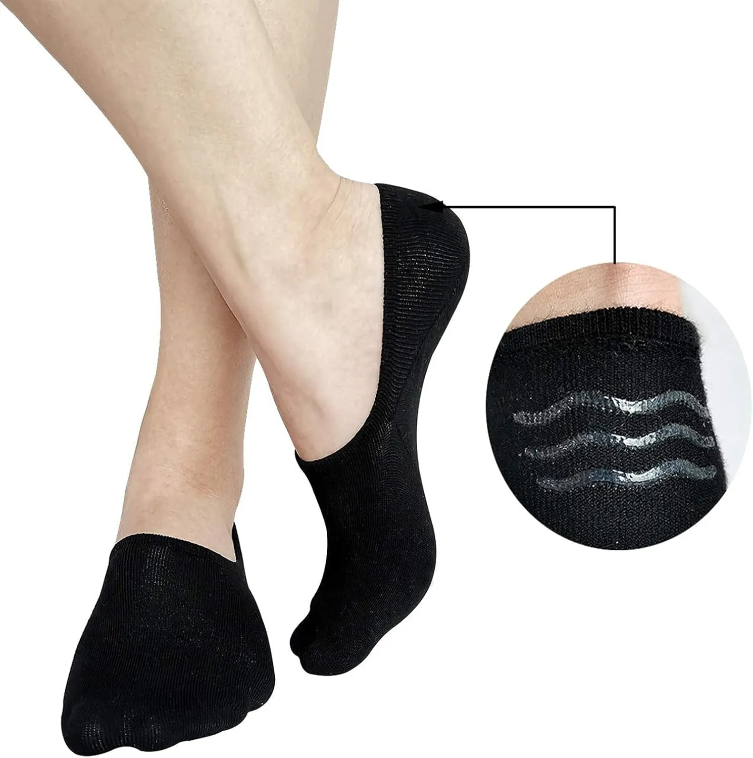 BERING No Show Socks Womens 6 Pairs Low Cut Ankle Footies for Flats Sneaker Slip On Loafer