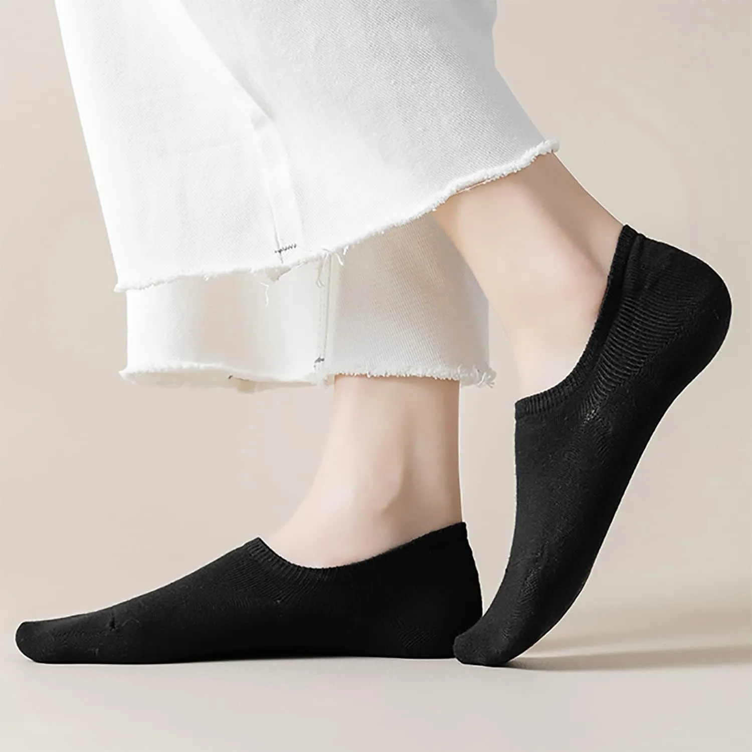 BERING No Show Socks Womens 6 Pairs Low Cut Ankle Footies for Flats Sneaker Slip On Loafer