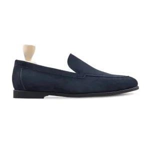 Bespoke Men's Suede Leather Navy Loafer