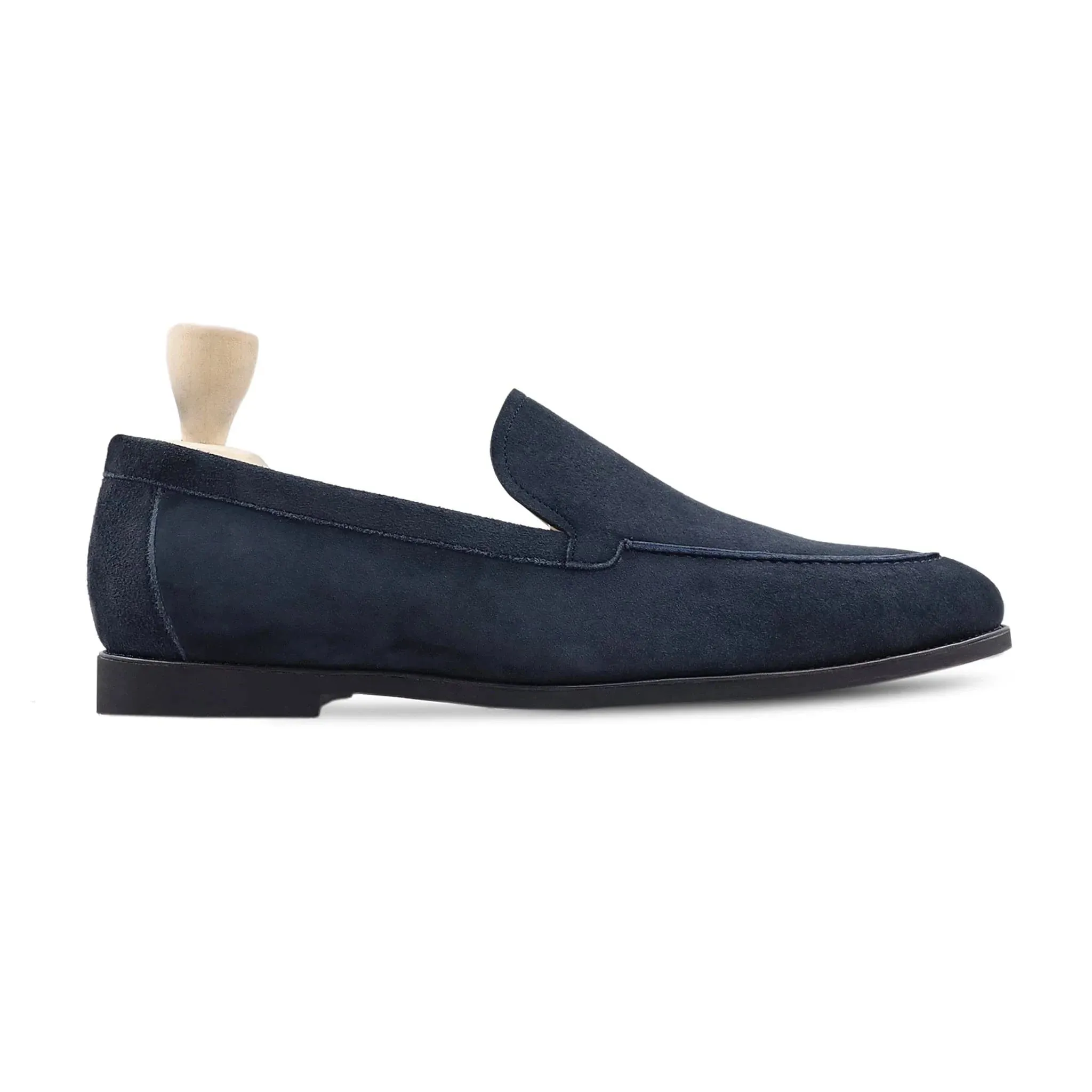 Bespoke Men's Suede Leather Navy Loafer