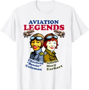 Bessie And Amelia Aviation Women History Month on Light T-Shirt