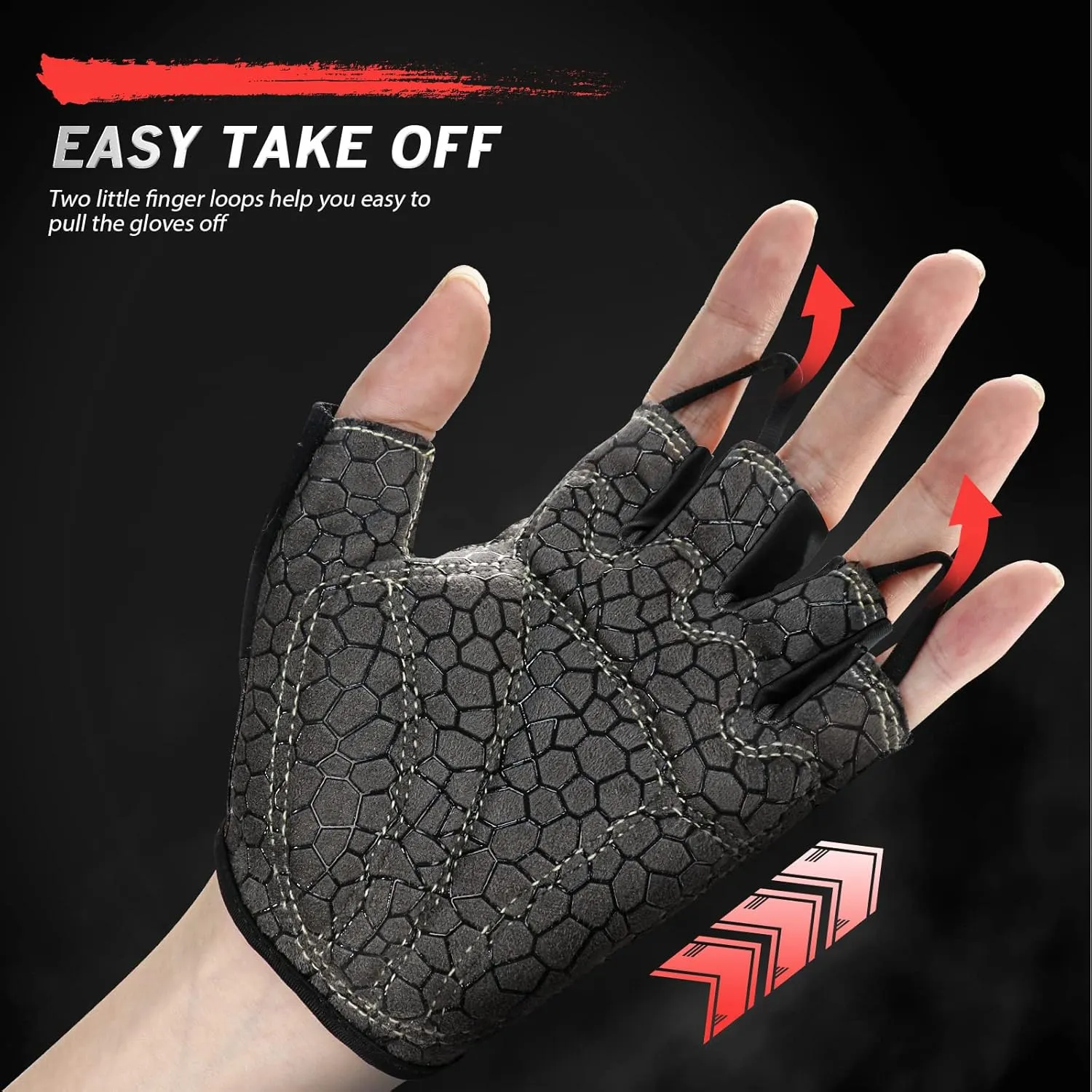 Bike Gloves for Men Women with Anti-Slip Shock-Absorbing Pad, Light Weight Half-Finger Cycling Gloves