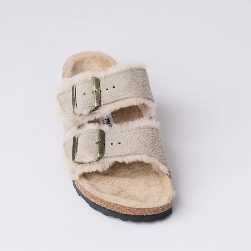 Birkenstock Taupe Suede Arizona Shearling Sandals