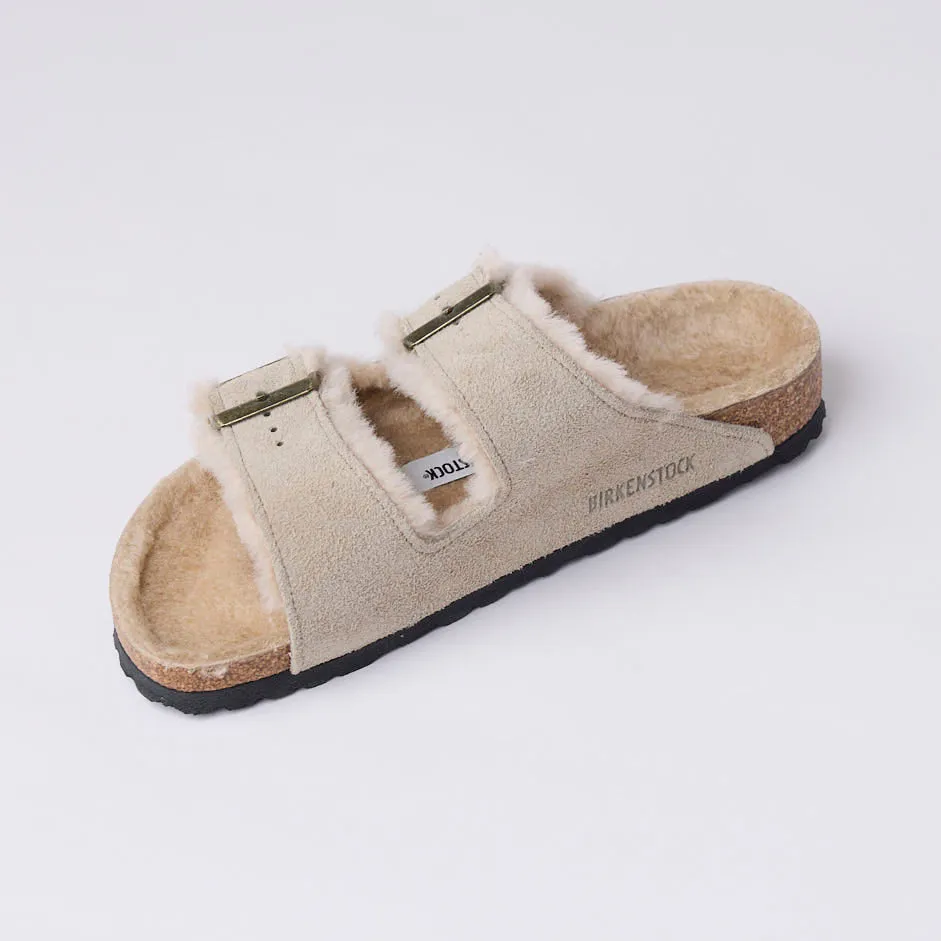 Birkenstock Taupe Suede Arizona Shearling Sandals