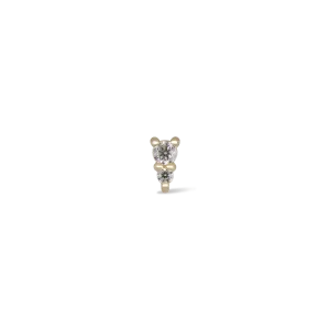 Bitsy • Tiny Double CZ Internally Threaded Flatback Stud