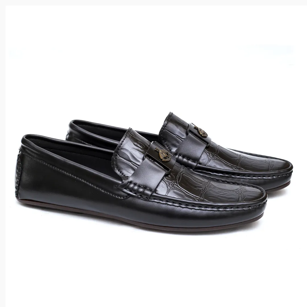 Black Crocodile Patent Loafer
