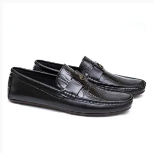 Black Crocodile Patent Loafer