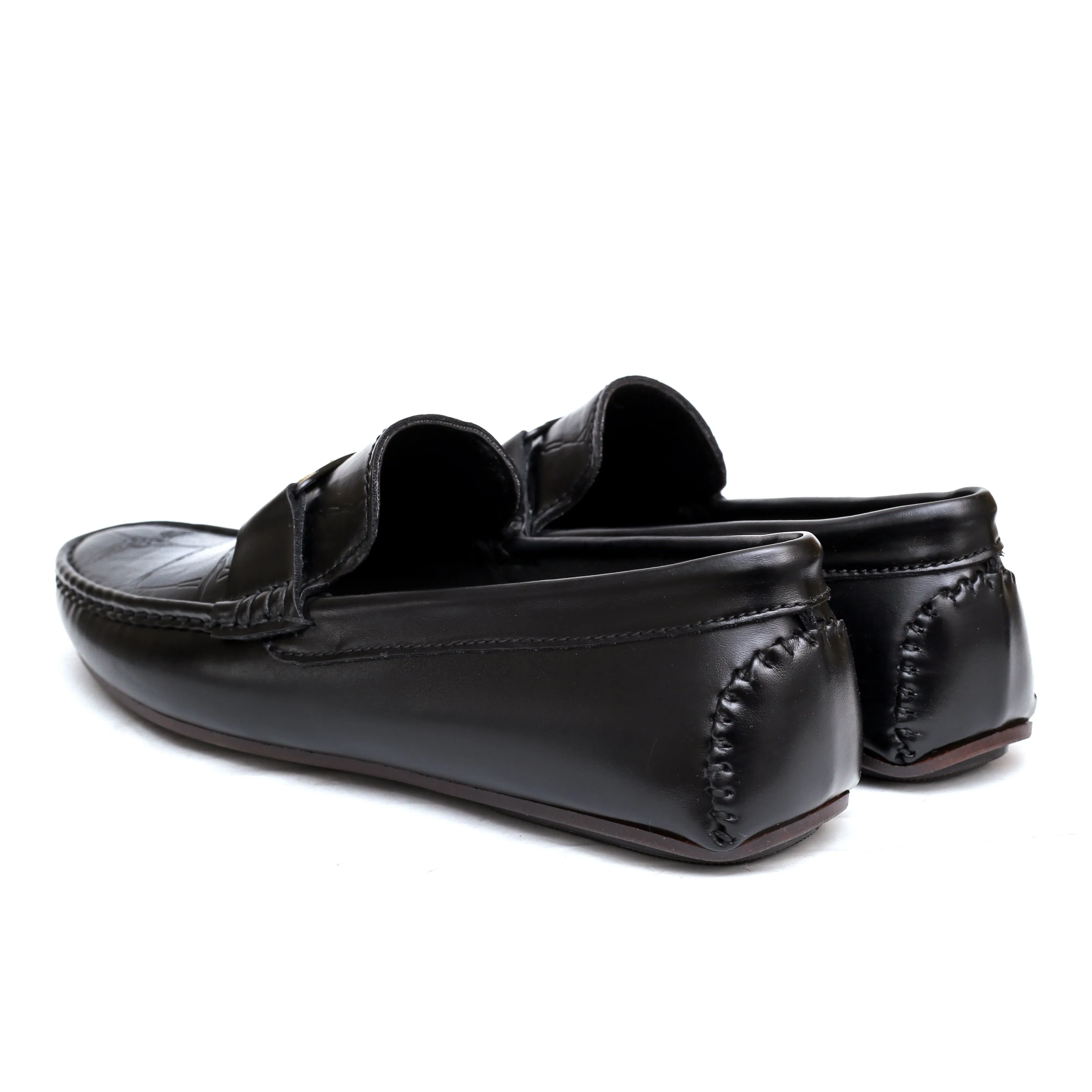 Black Crocodile Patent Loafer