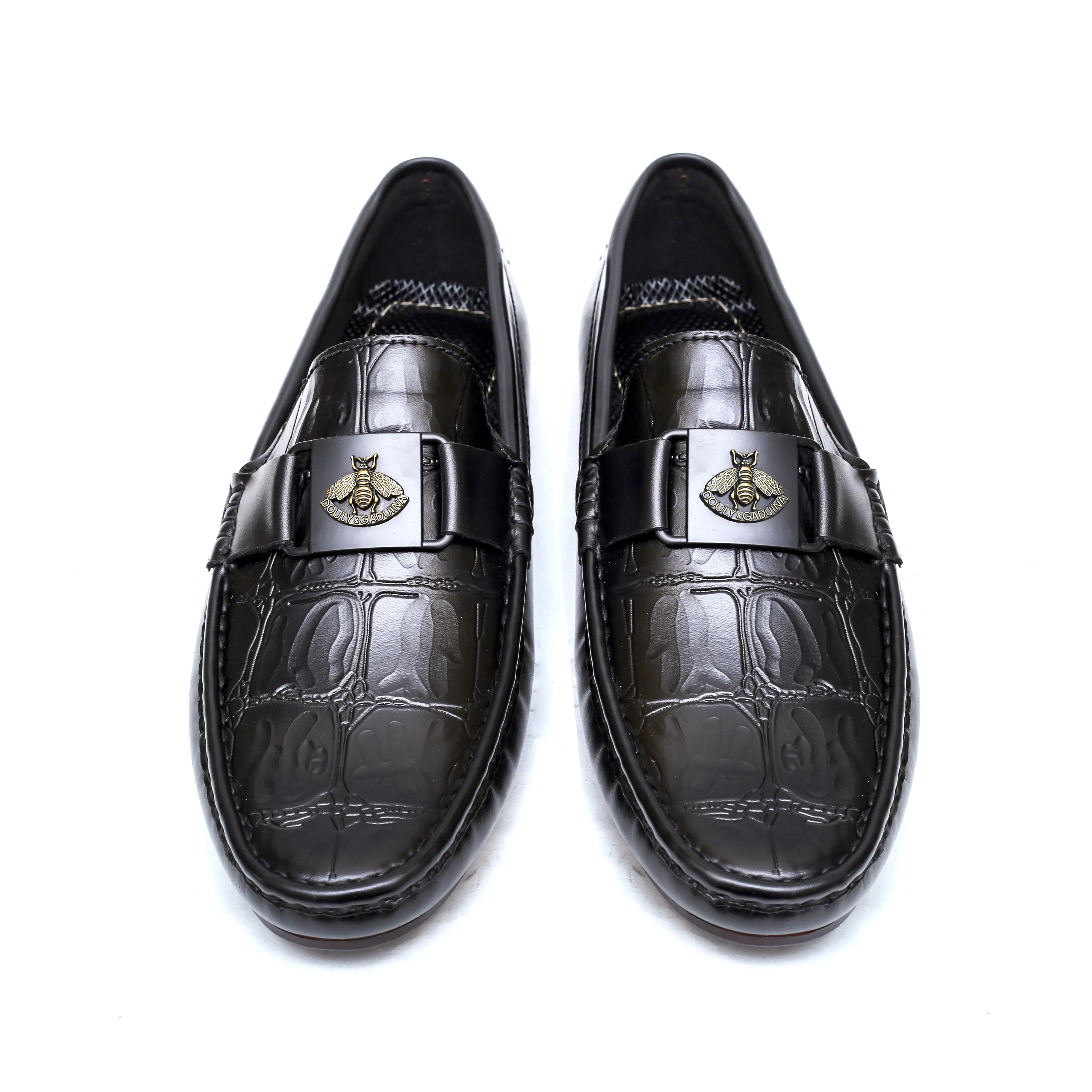 Black Crocodile Patent Loafer