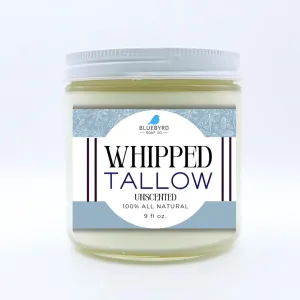 Bluebyrd Tallow Lotion – Large 9oz Size – 100% Grass-Fed & Hand-Whipped – Deeply Moisturizes & Soothes Dry, Sensitive Skin, Face   Body (9oz, Unscented)