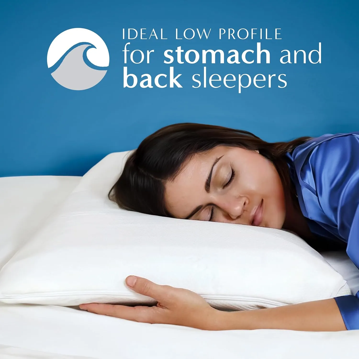 Bluewave Bedding Extra Slim Gel Memory Foam Pillow for Stomach and Back Sleepers - Thin, Flat Design for Cervical Neck Alignment and Deeper Sleep (1.75-Inches Height, Standard Size)