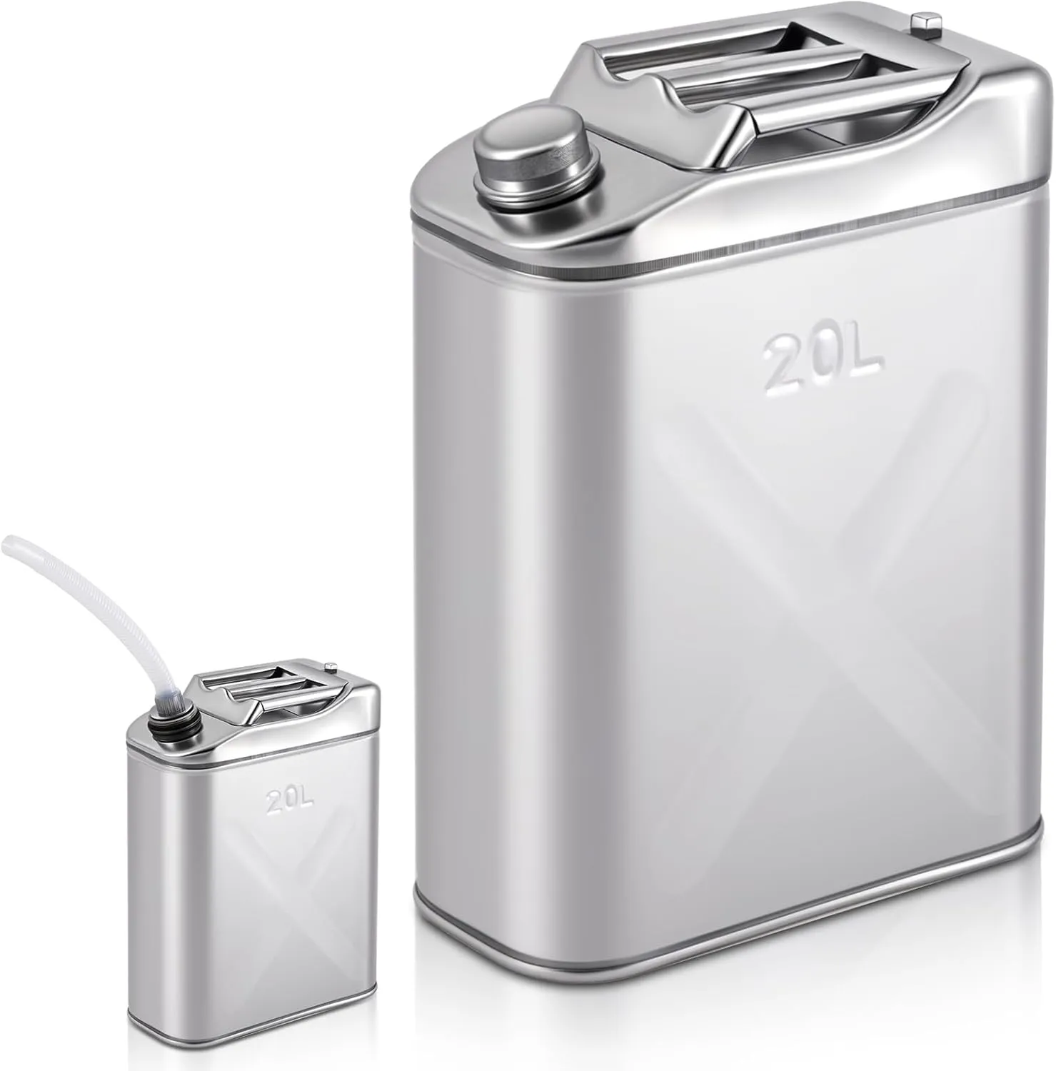 Blulu 20-qt (5 Gallon) Stainless Cooking Oil Storage Can 13. 6" x 6. 7" x 18. 5" Commercial Grade 304 Food Safety Oil Distributor for Kitchens Restaurants Food Trucks