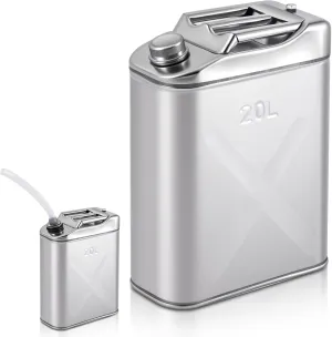 Blulu 20-qt (5 Gallon) Stainless Cooking Oil Storage Can 13. 6" x 6. 7" x 18. 5" Commercial Grade 304 Food Safety Oil Distributor for Kitchens Restaurants Food Trucks