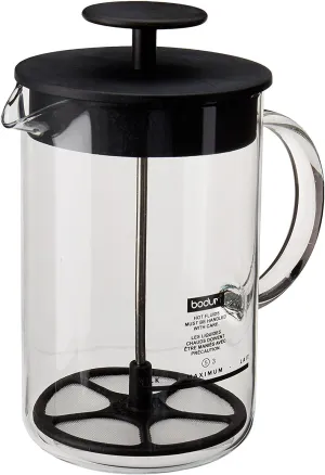 Bodum, Latteo Manual Milk Frother, 8 Ounce, Black