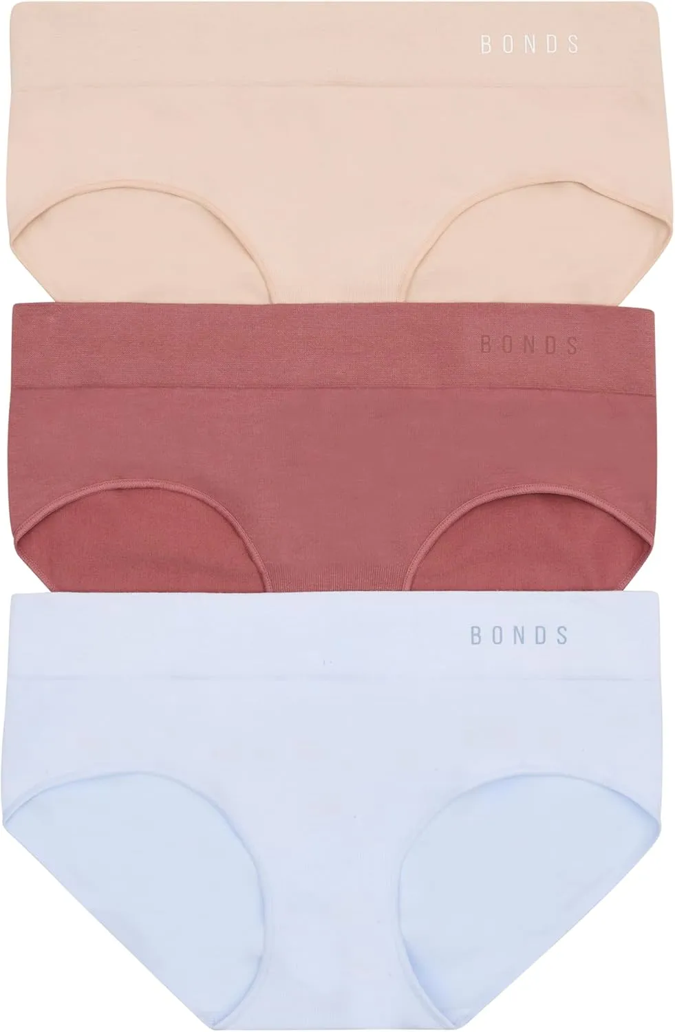 Bonds Seamless Invisi Brief Underwear in Cotton-Rich Blend for Women, 3-Pack