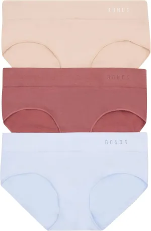 Bonds Seamless Invisi Brief Underwear in Cotton-Rich Blend for Women, 3-Pack