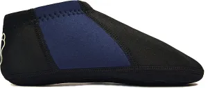 Booties Men's Shoes, Foldable & Flexible Footwear, Fold and Go Travel Shoe, Yoga Socks, Indoor Shoes, Slippers, Black with Navy Stripes, Medium