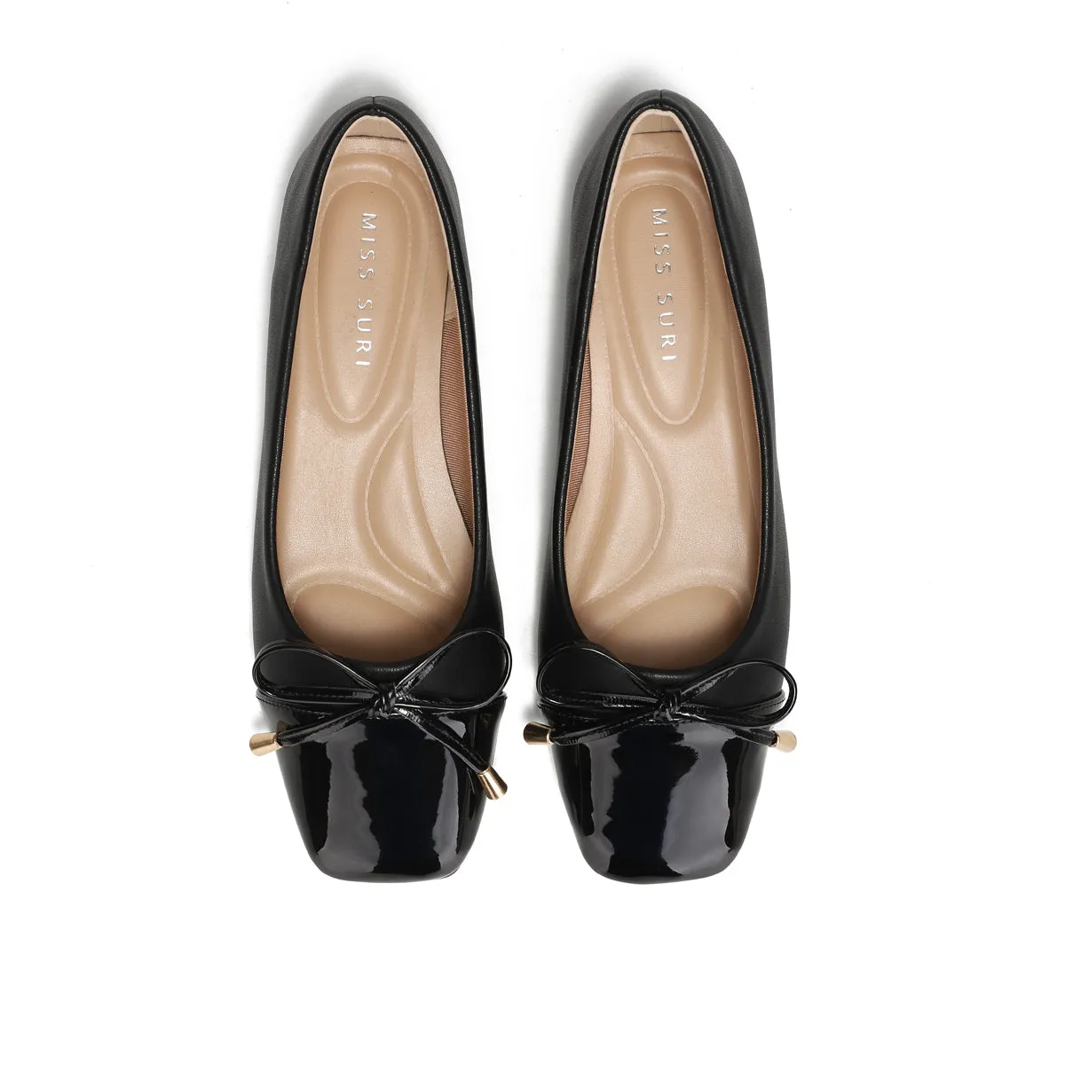 Bow Flat by Miss Suri - Black/Black