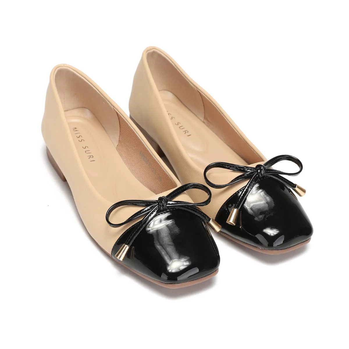 Bow Flat by Miss Suri - Black/Black