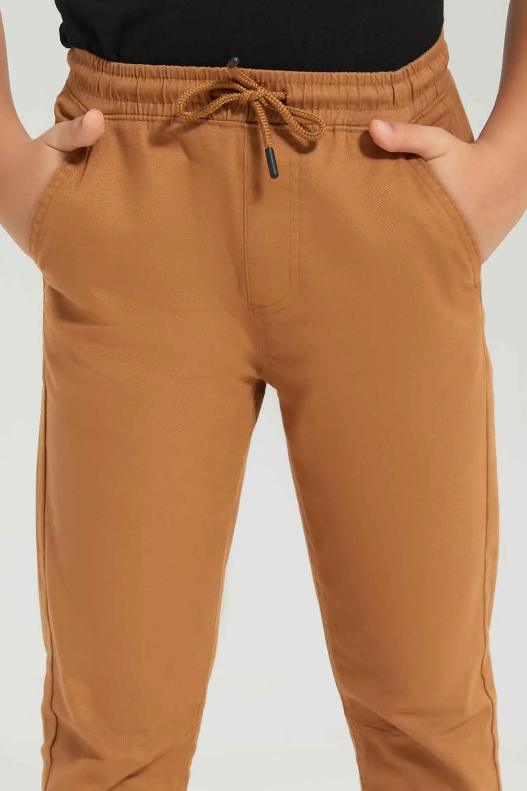 Boys Brown Elasticated Waist Jogger