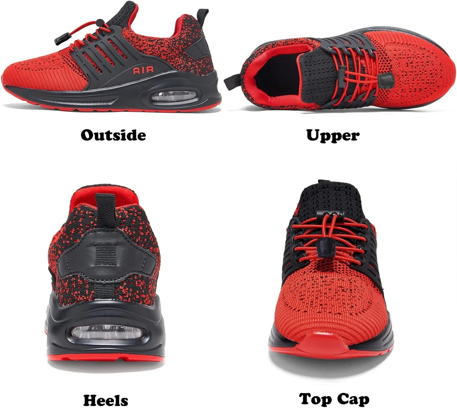 Boy's Fashion Air Running Tennis Shoes Gym Lightweight Slip On Walking Athletic Sneakers