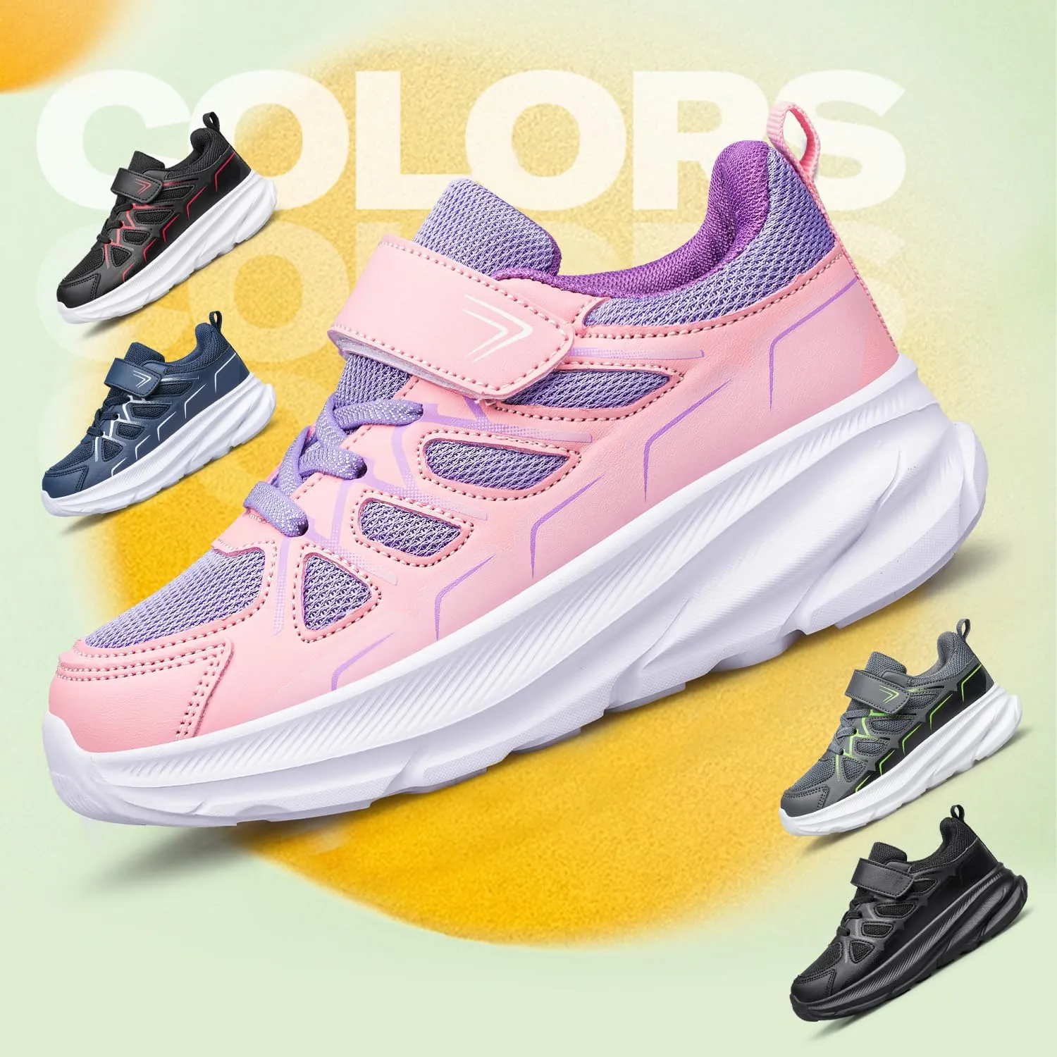Boys Girls Shoes Kids Running Shoes Non Slip Athletic Walking Tennis Shoes Lightweight Sneakers for Toddler/Little Kid/Big Kid