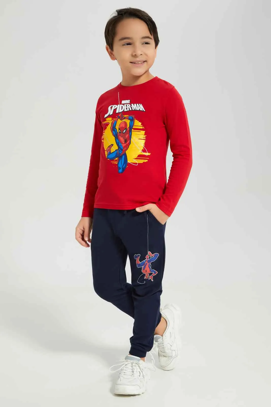 Boys Navy Spiderman Jogger