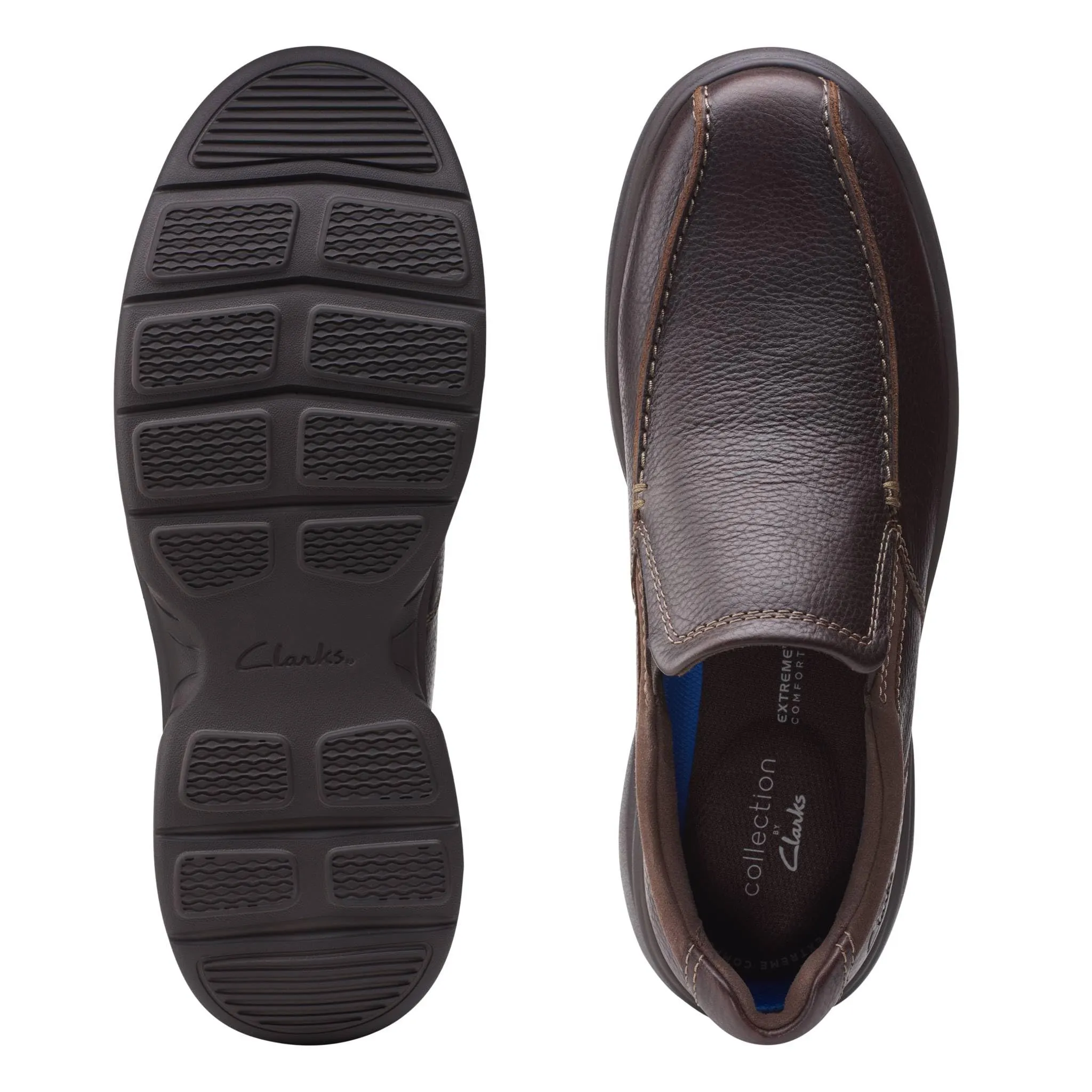 Brown All-in-one Connected On Loafers Mens Breathable Leather Slip Bradley Comfortable Clarks Shoes