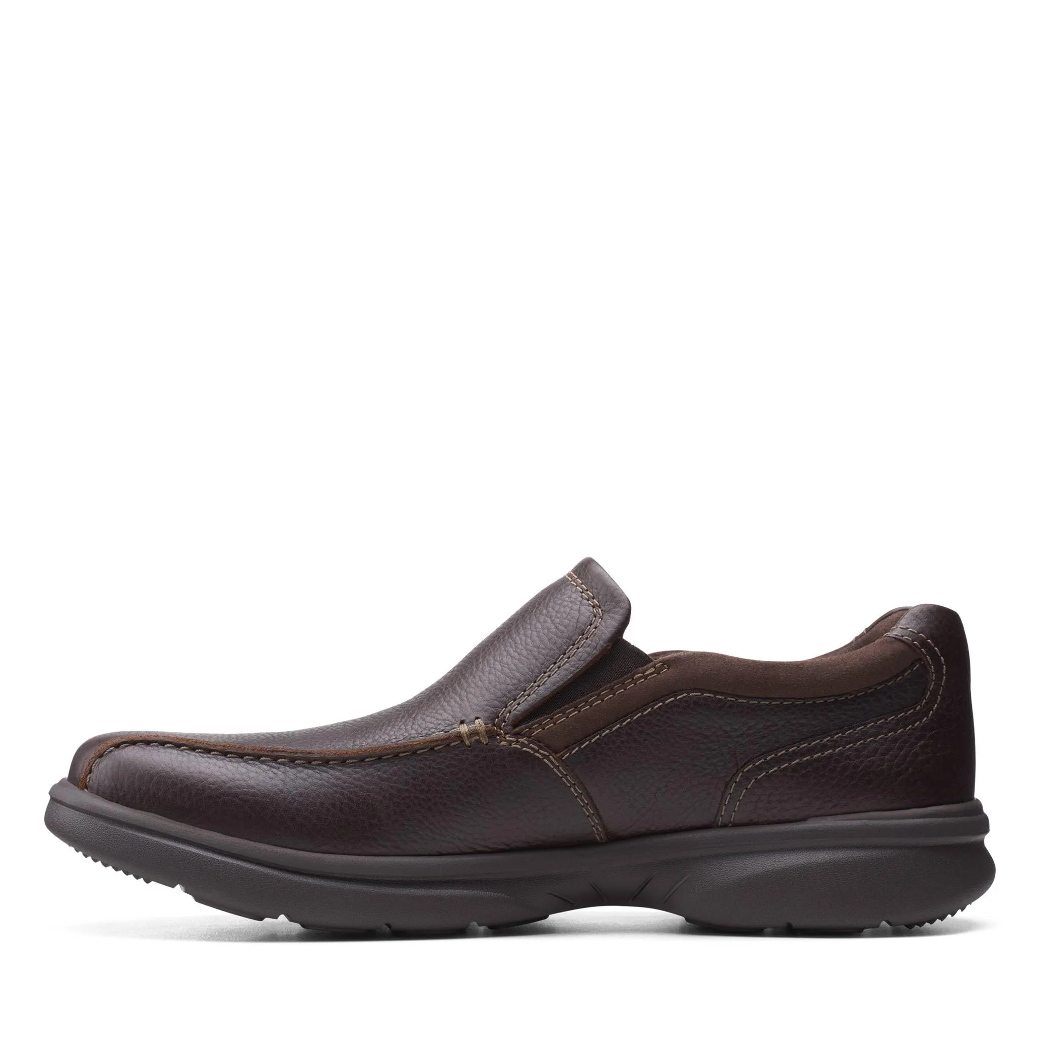 Brown All-in-one Connected On Loafers Mens Breathable Leather Slip Bradley Comfortable Clarks Shoes
