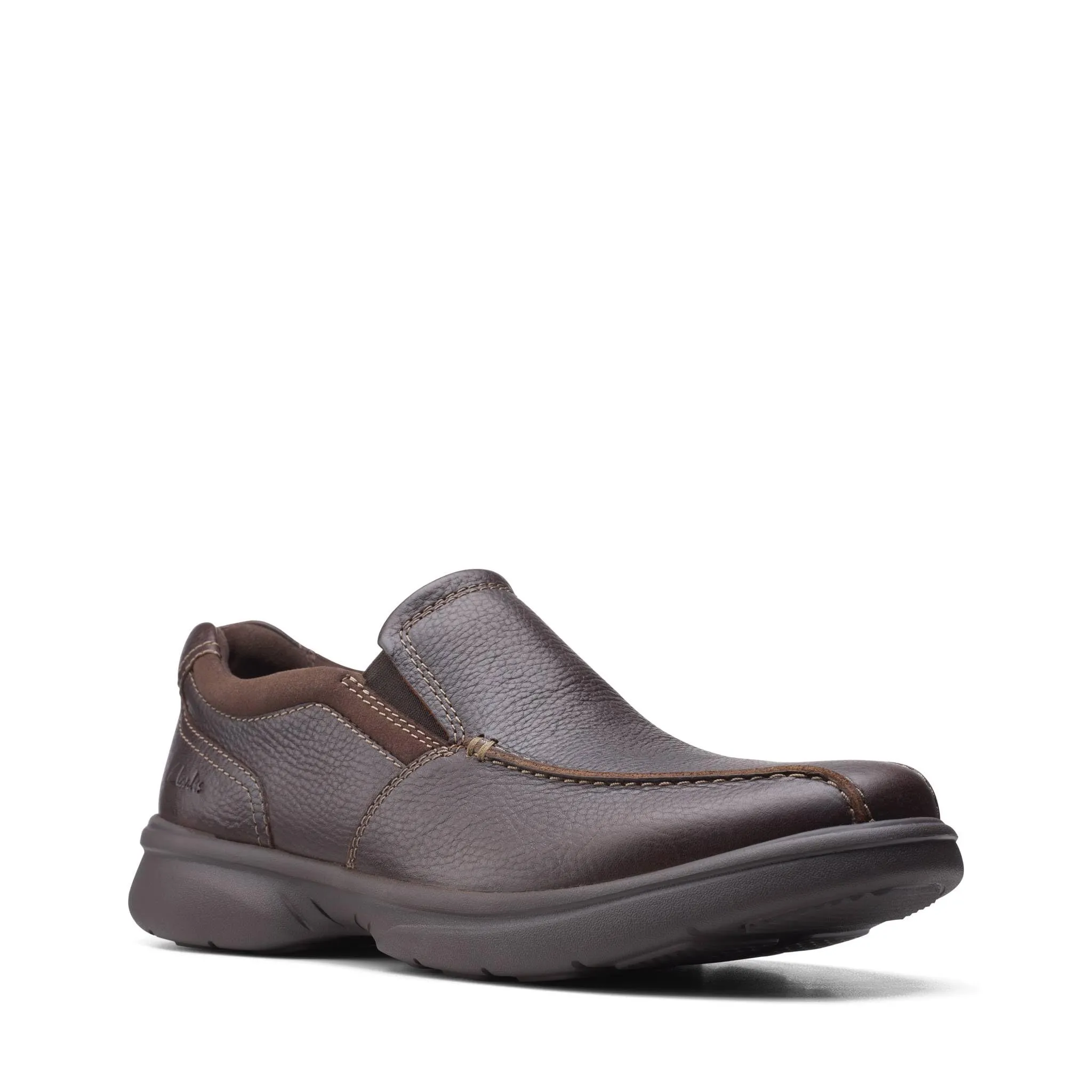 Brown All-in-one Connected On Loafers Mens Breathable Leather Slip Bradley Comfortable Clarks Shoes